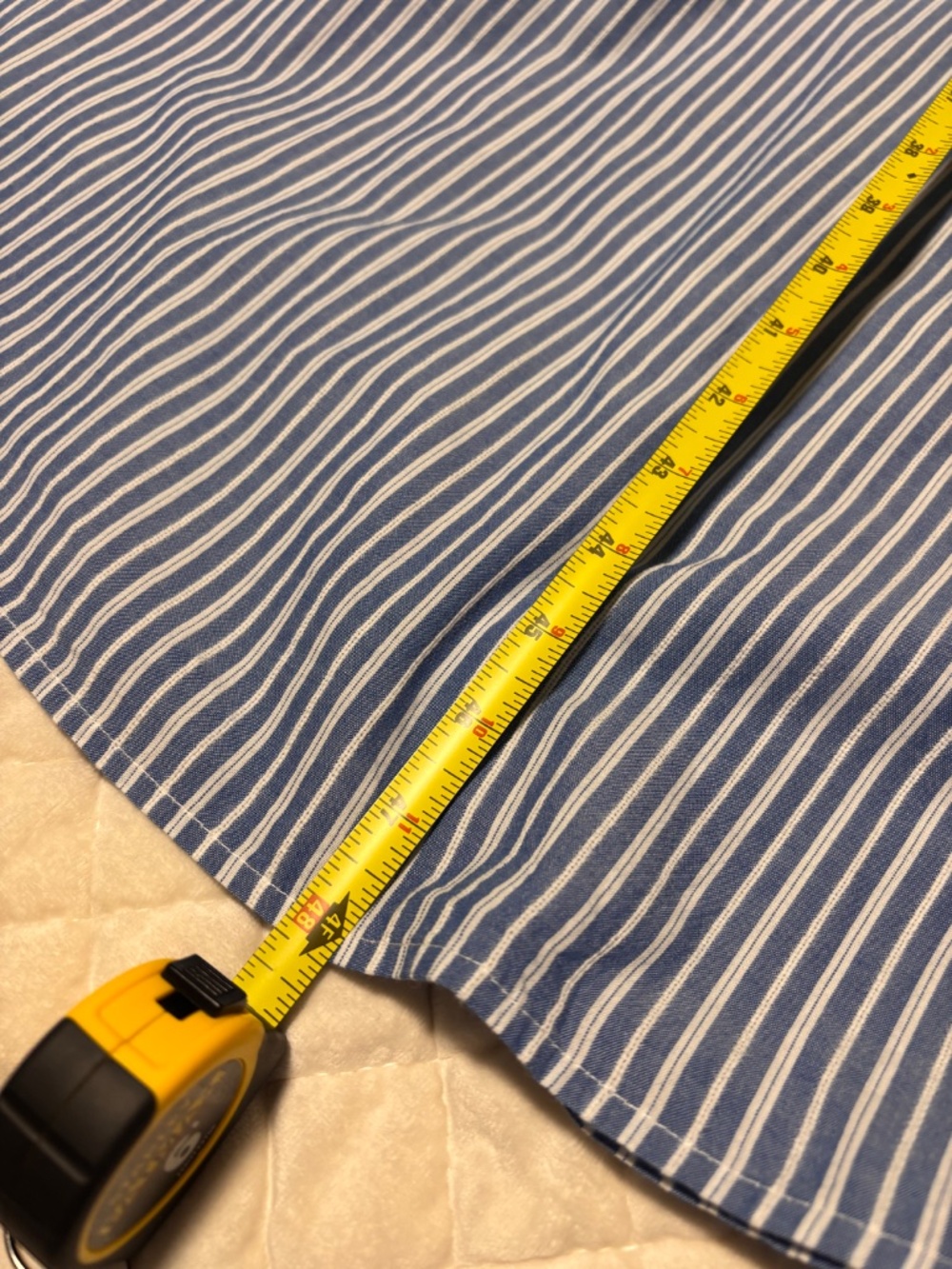 Boden Smocked Bodice Midi dress blue and white striped - Picture 6 of 8